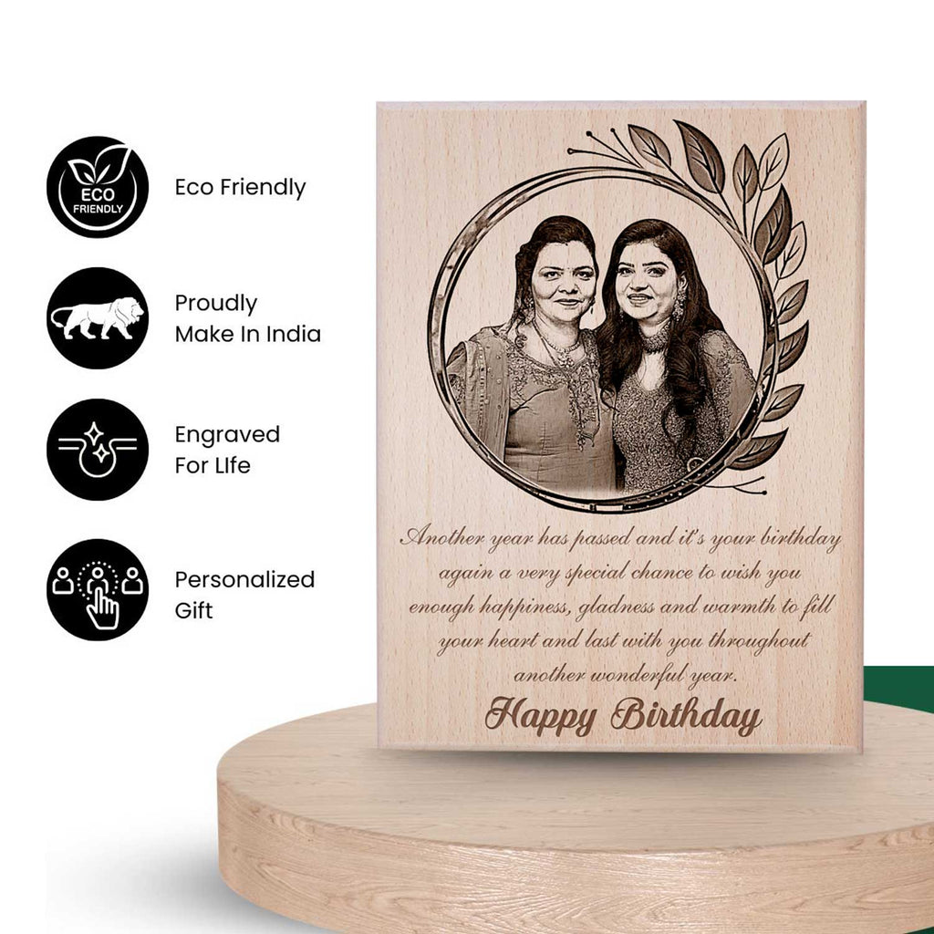Personalized Engraved Wooden Birthday Plaque for Him or Her (12 x 9 inches)