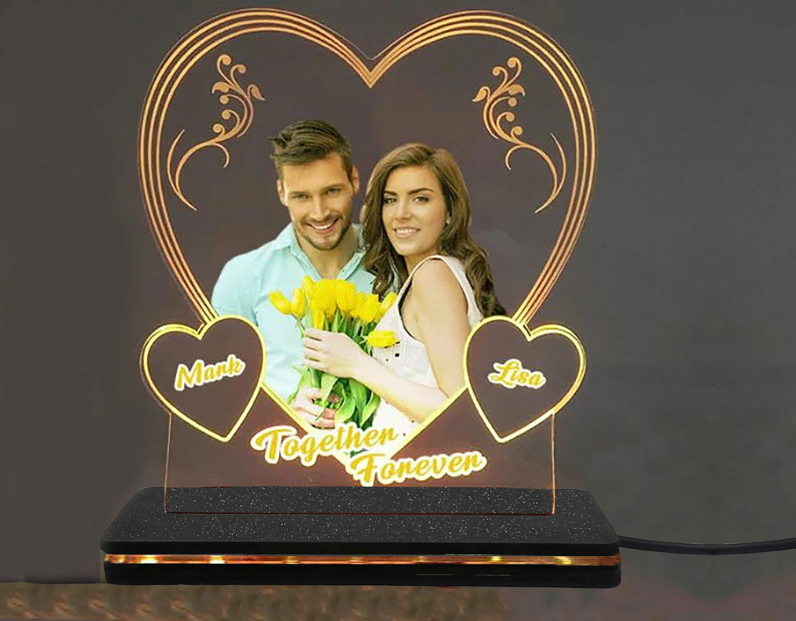 Personalized LED Illusion Heart Lamp