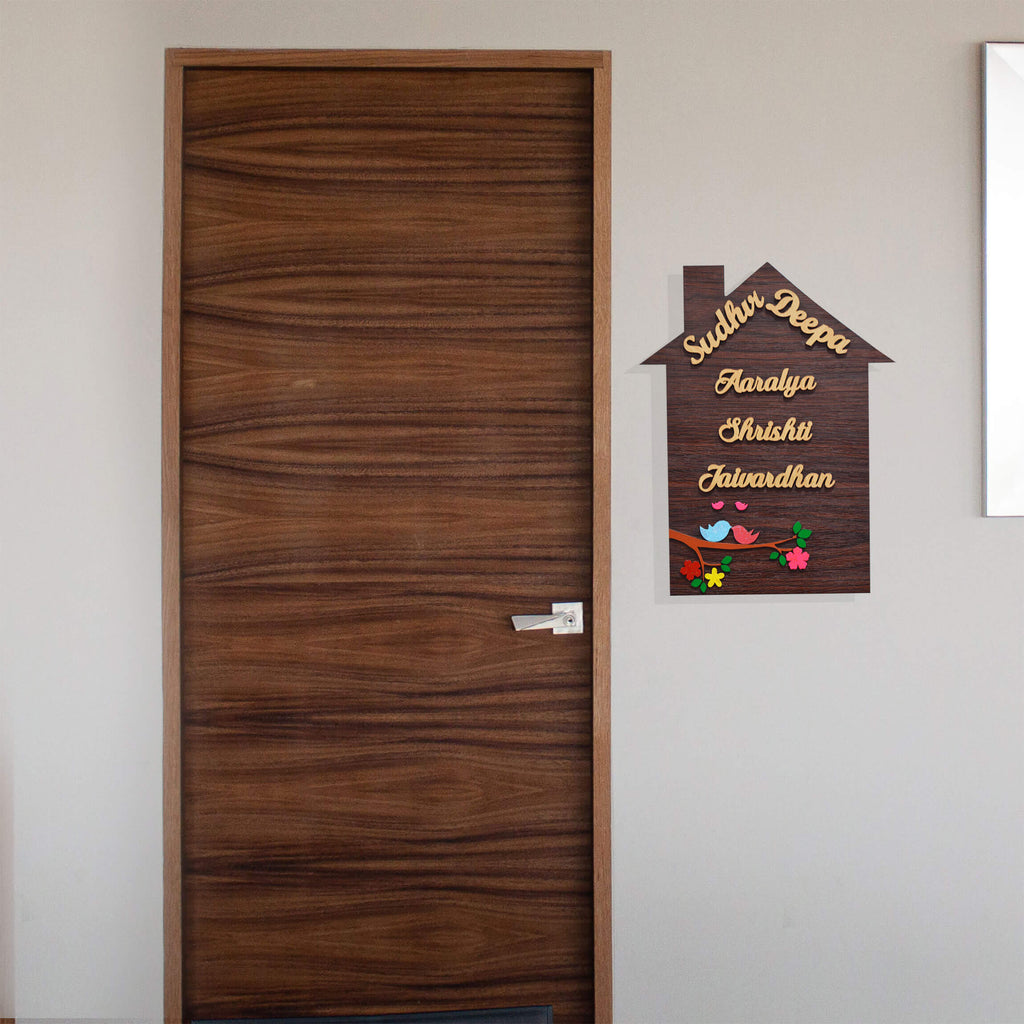 Customized Wooden Name Plate For Flat & Apartment