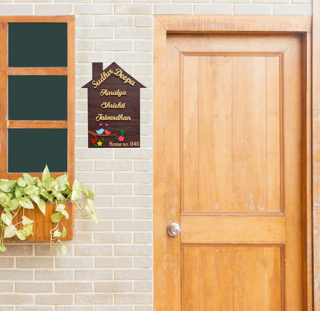 Customized Wooden Name Plate For Flat & Apartment