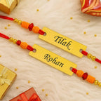 Custom Name Rakhi for Brothers Set of 2