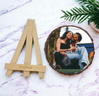 Customized Natural Wooden Slice Couple Photo Frame