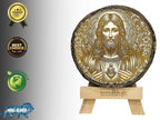 Lord Jesus Christ Engraved Wooden Photo Frame with Wood Stand