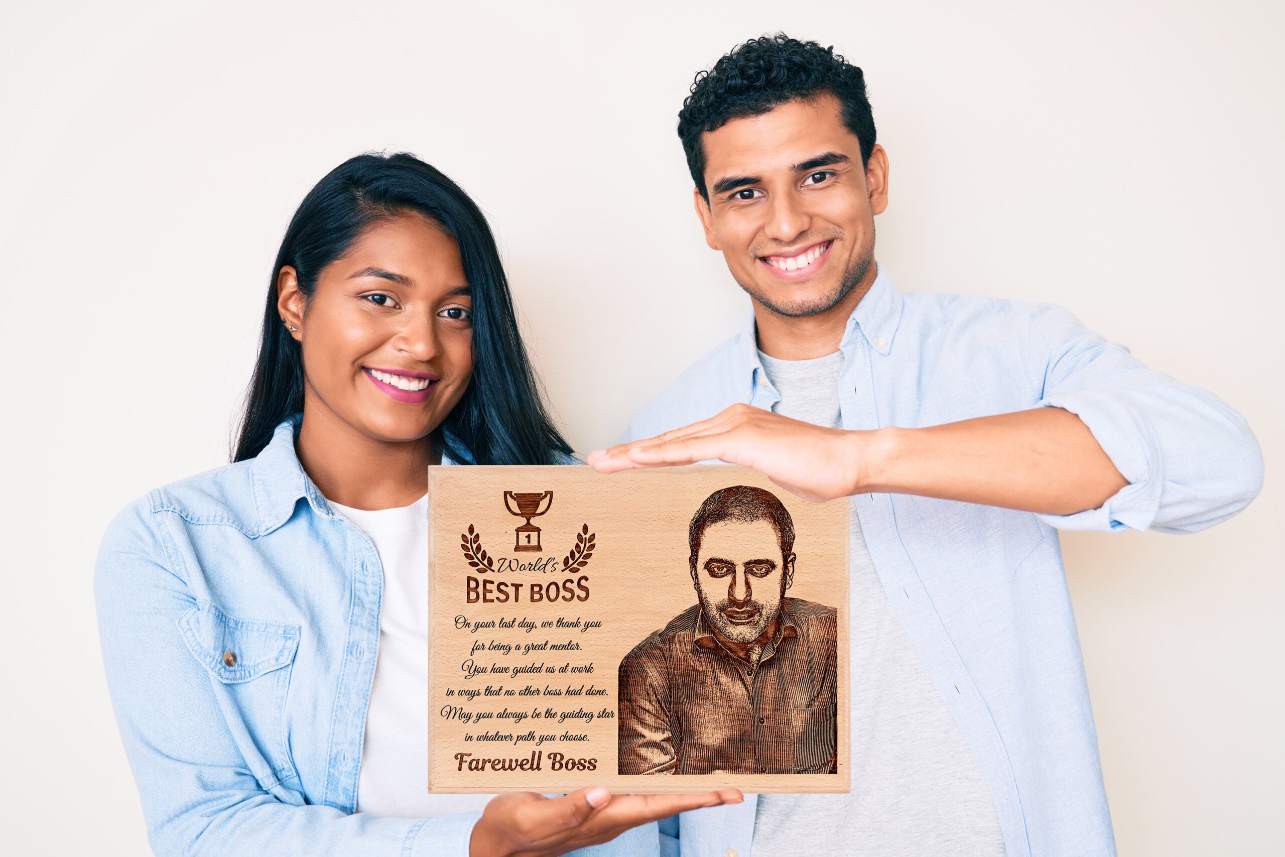Goodbye Gift - Personalized Engraved Wooden Photo Plaque