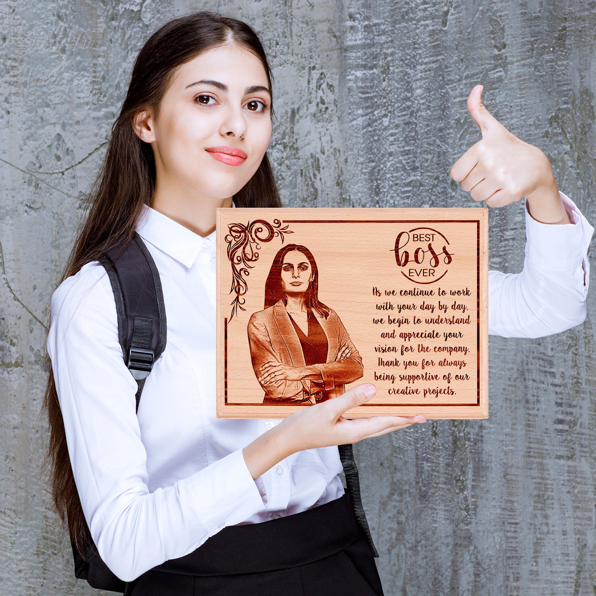 Gift For Colleague - Personalized Engraved Wooden Photo Frame
