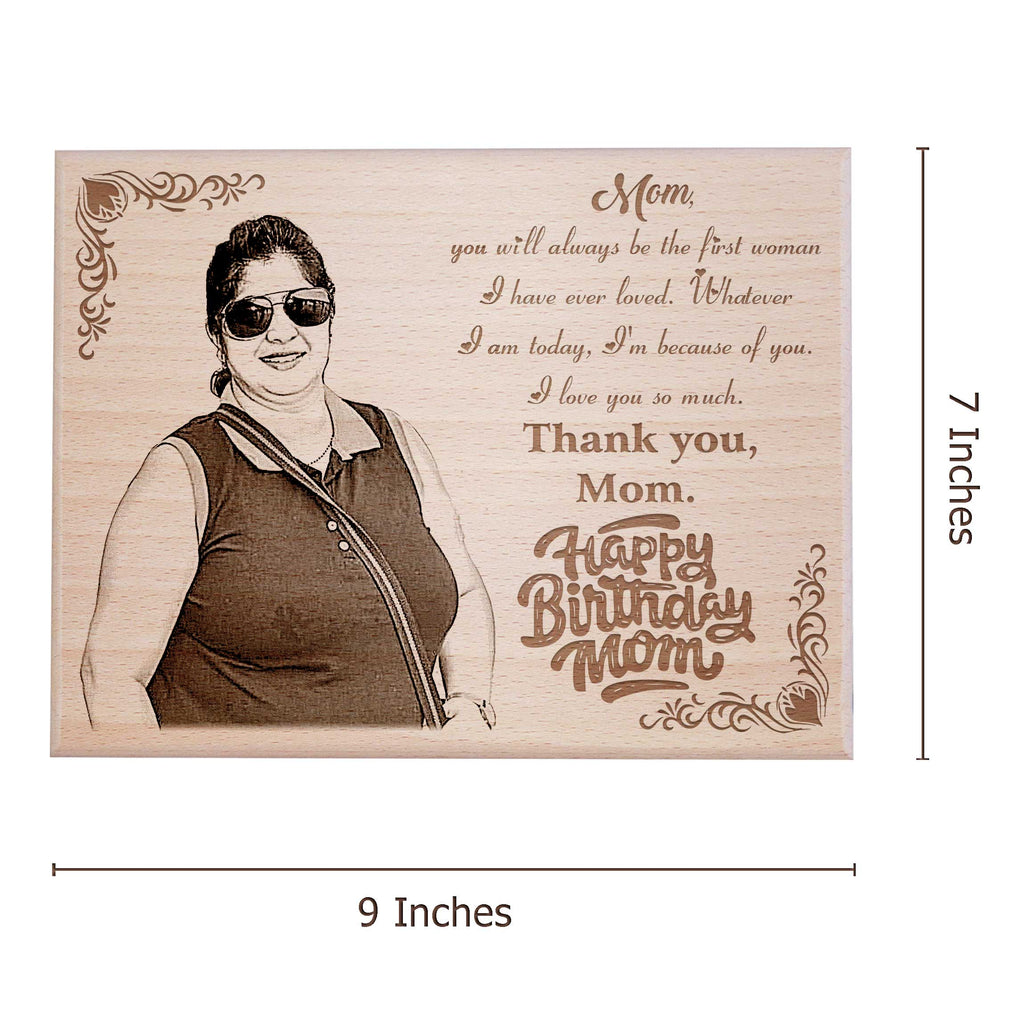 Personalized Wooden Engraved Photo Gift for Mother For her Birthday