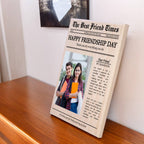 Personalized Newspaper Wooden Photo Frame Gift for Friend