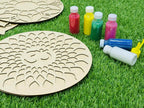 Reusable Wooden Om Rangoli Stencil for floor with rangoli colour