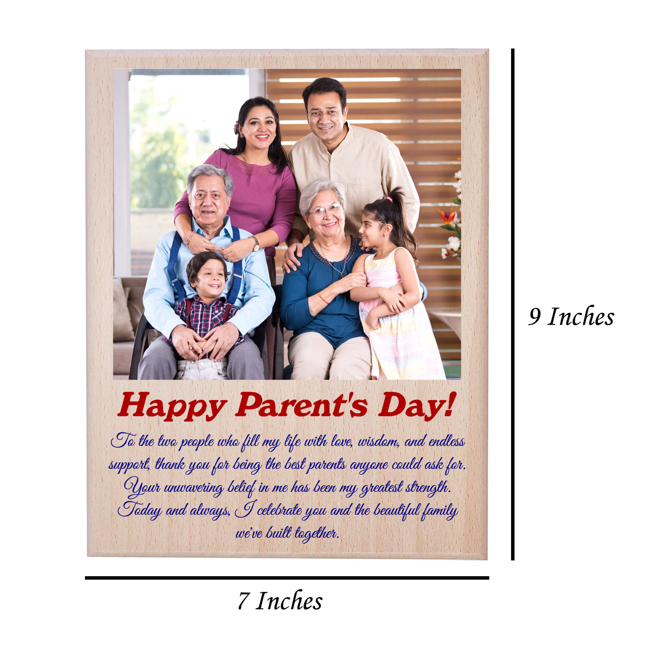 Personalized Wooden Premium Photo Frame Gift For Parents