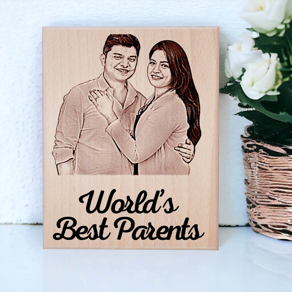 Personalized Engraved Wooden Premium Photo Frame Gift For Parents