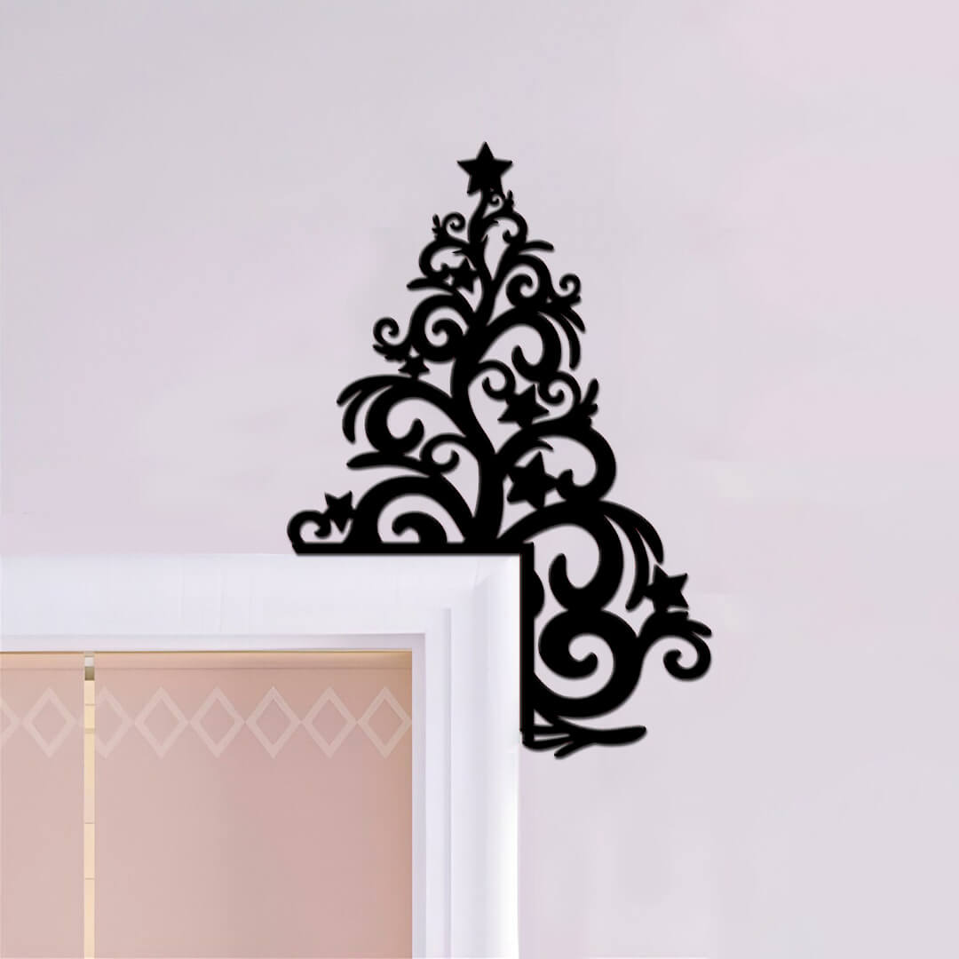 Premium Wooden Tree Door Corner Emblem Set of 2