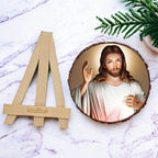 Natural Wooden Slice Lord Jesus Photo Frame