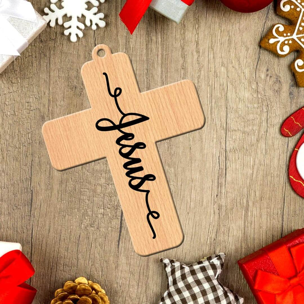 Inspirational Wooden Jesus Cross Set of 5 for Christmas Gift
