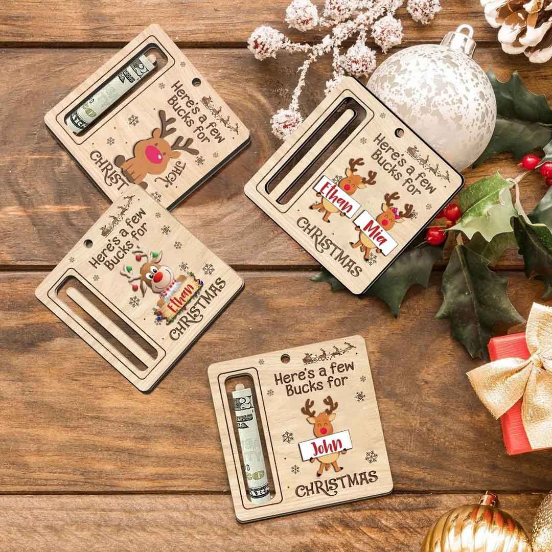 Custom Cute Money Holder Christmas Ornament Set of 2