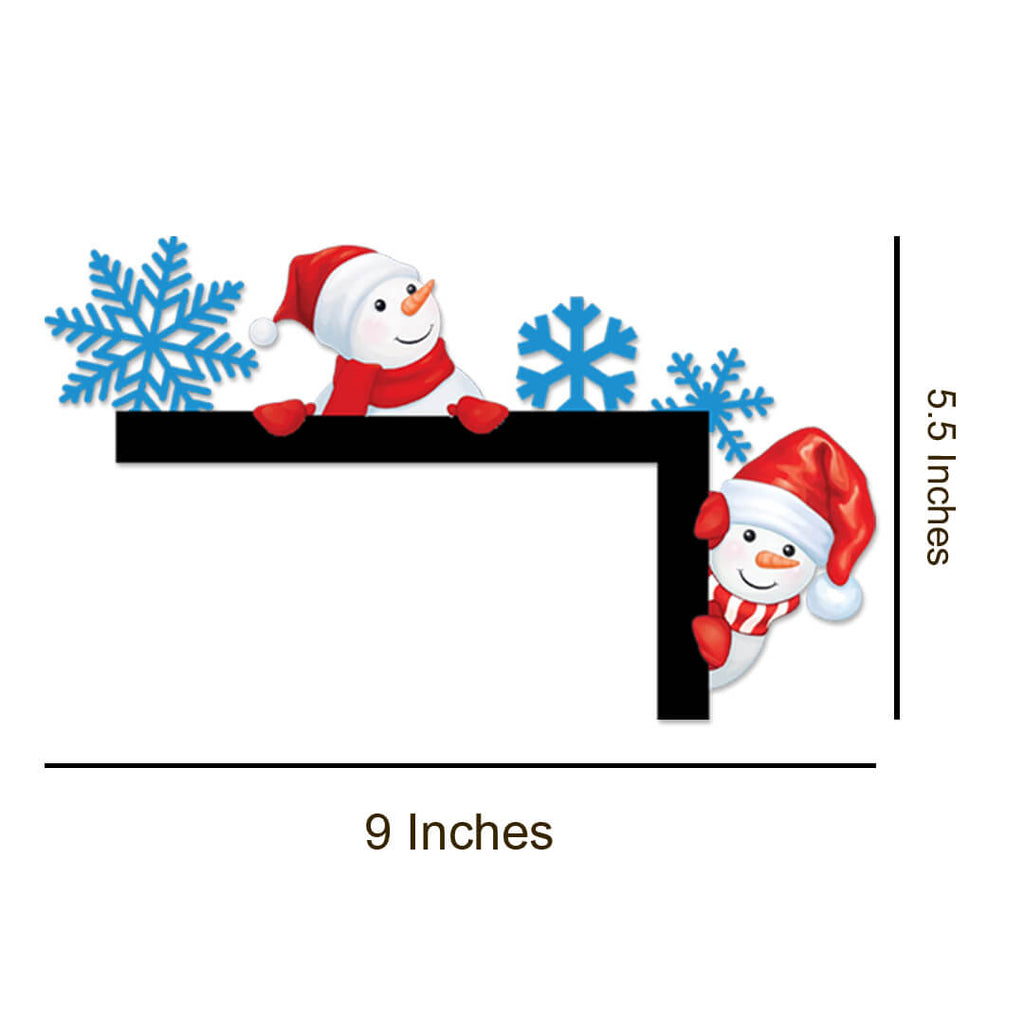 Premium Wooden Santa Door Corner Emblem Set of 2