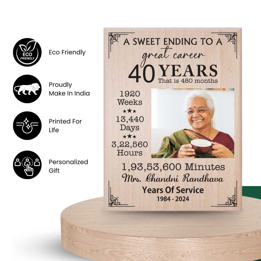 Custom Wooden Retirement Picture Frame – 16x12 Beech Wood Photo Frame