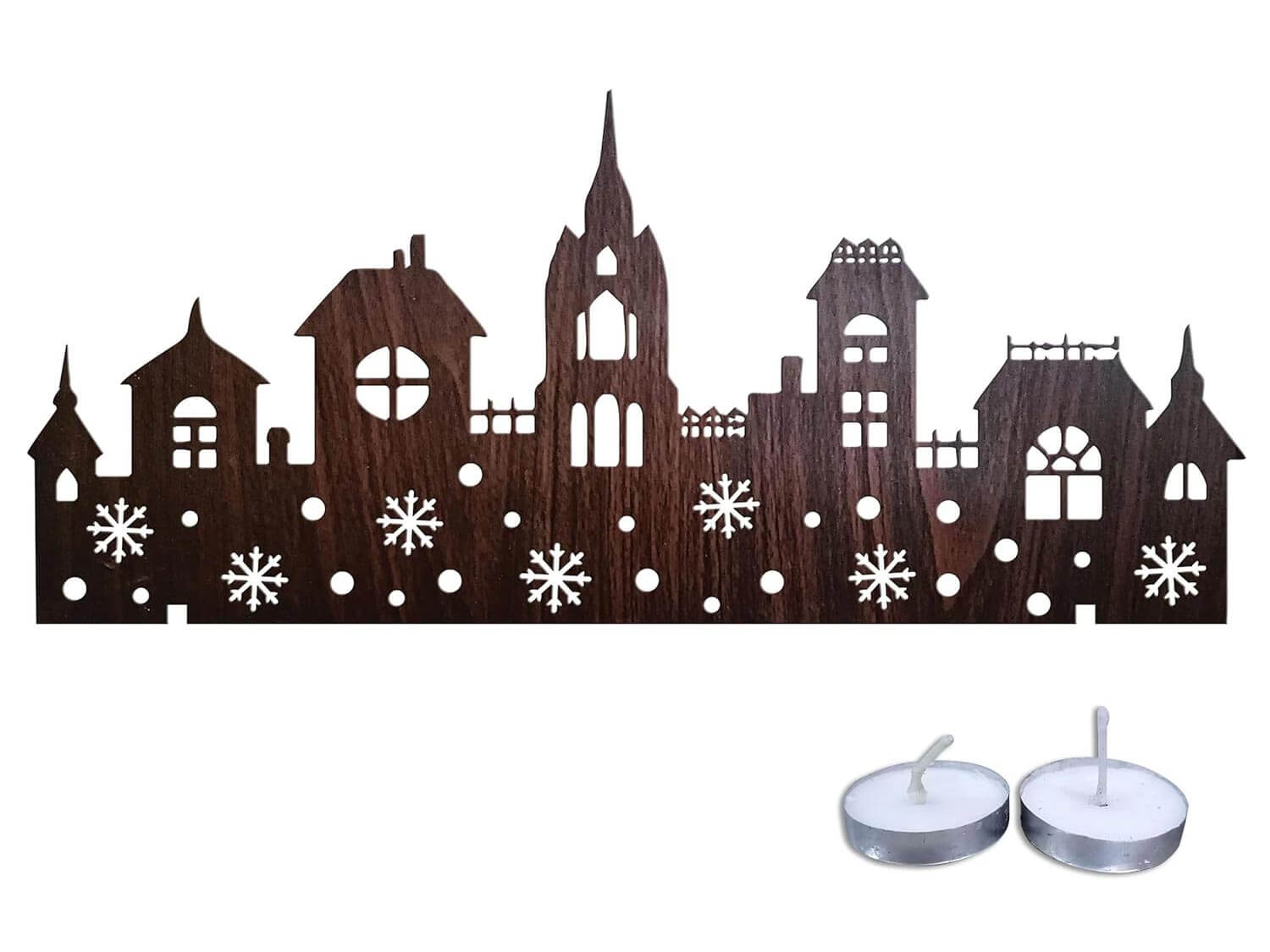 Christmas Decorations DIY Seven Tower Shadow Light With Candle