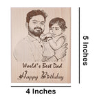 Customized Engraved Wooden Photo Frame For Dad Birthday