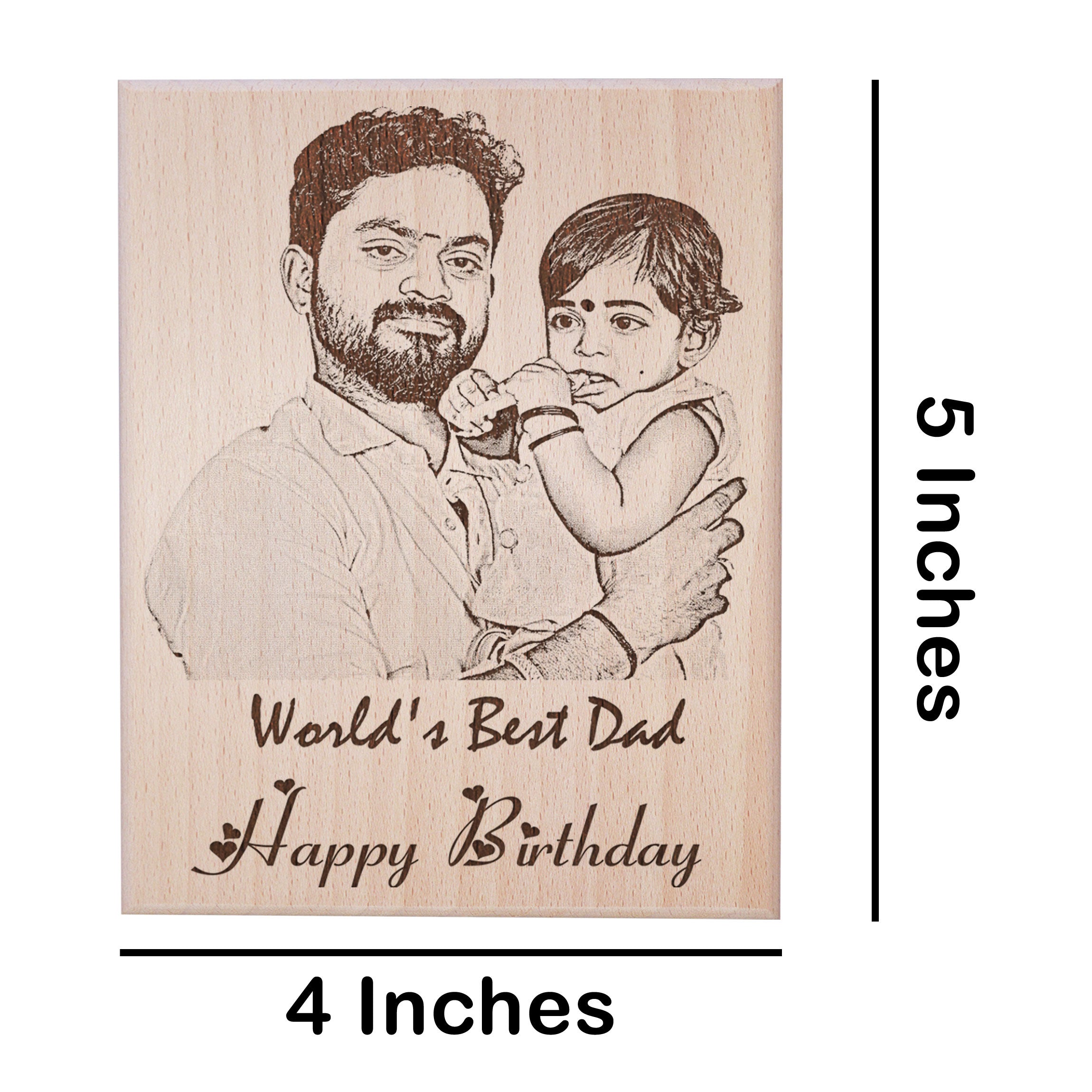 Customized Engraved Wooden Photo Frame For Dad Birthday