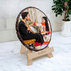 Personalized Wooden Slice Rakshabandhan Photo Frame