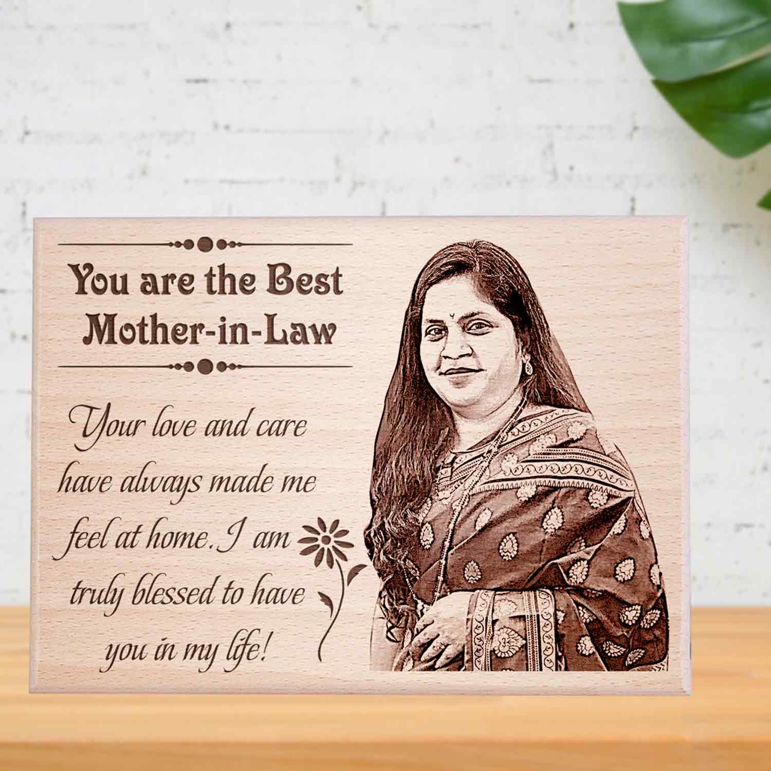 Wooden Photo Frame Gift for Mother-in-Law on Birthday & Mother’s Day