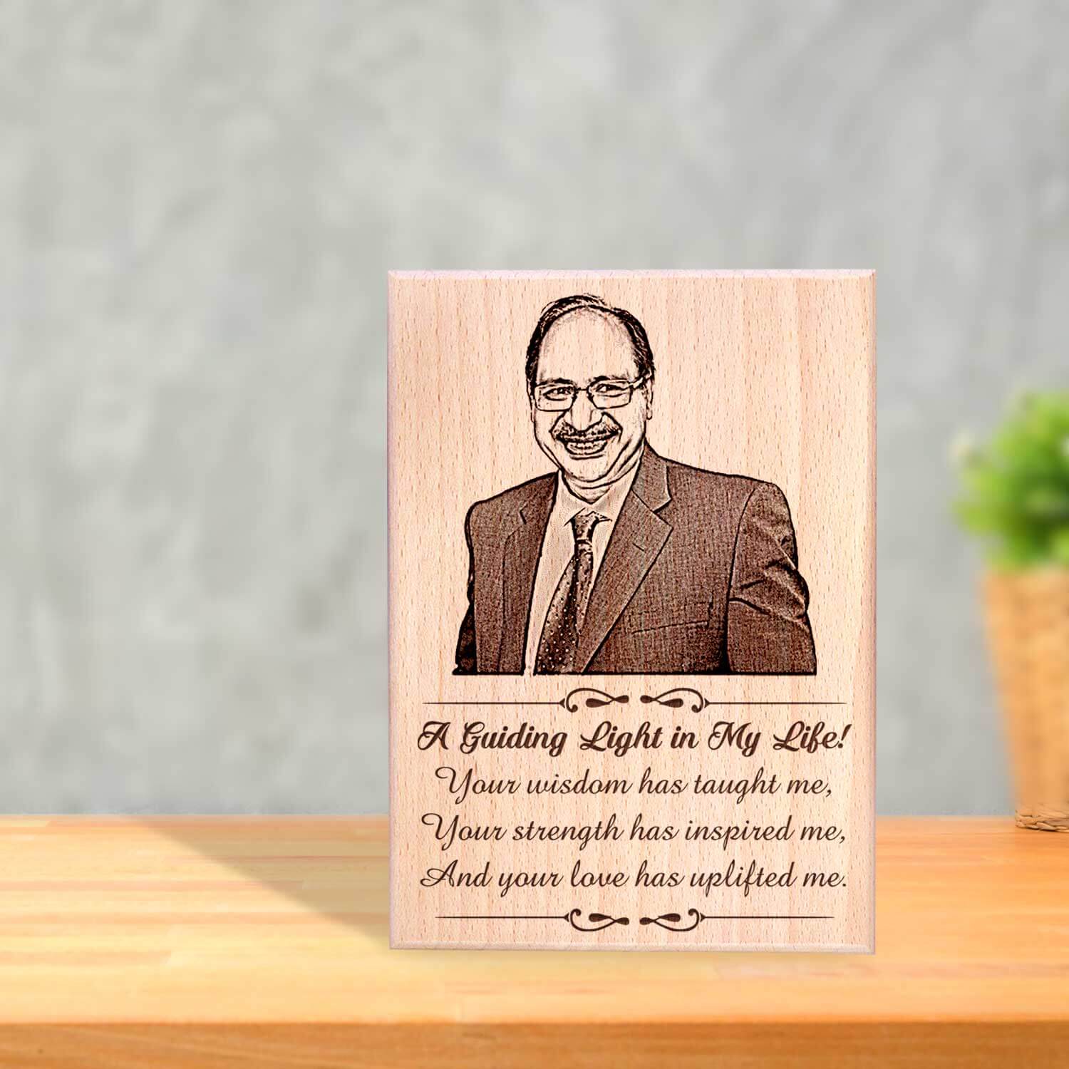 Personalized Engraved Wooden Photo Frame Gift For Father-In-Law