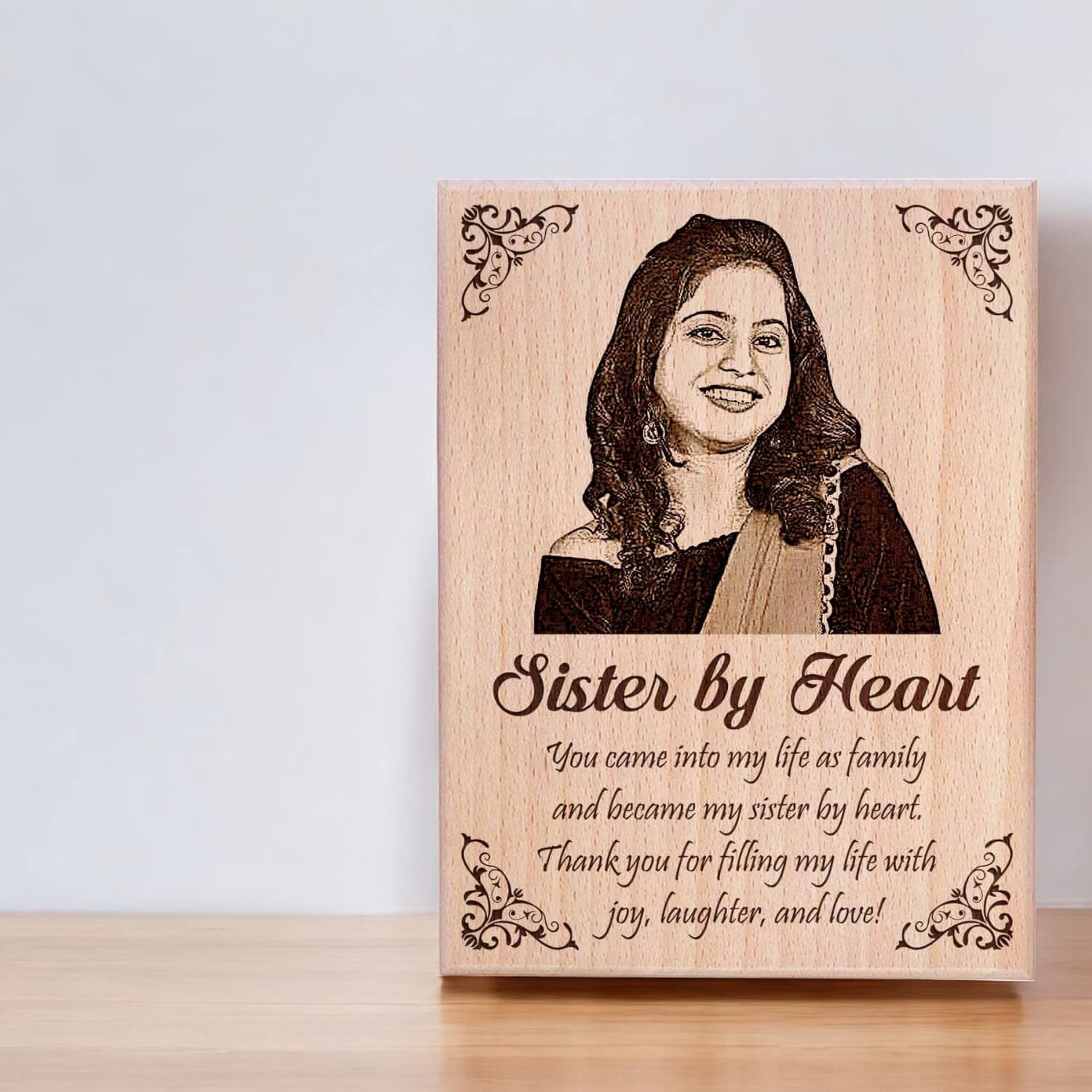 Personalized Engraved Wooden Photo Frame For Sister-In-Law