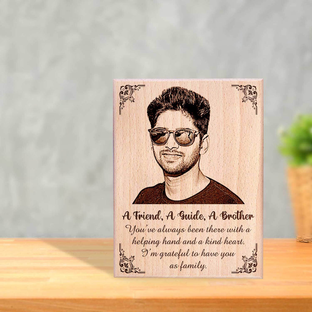 Personalized Engraved Wooden Photo Frame Gift For Brother In Law