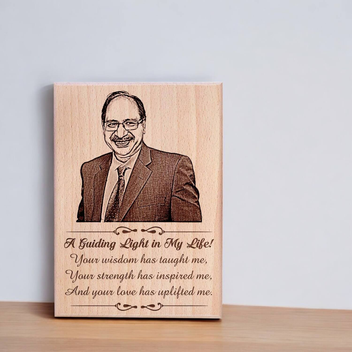 Personalized Engraved Wooden Photo Frame Gift For Father-In-Law