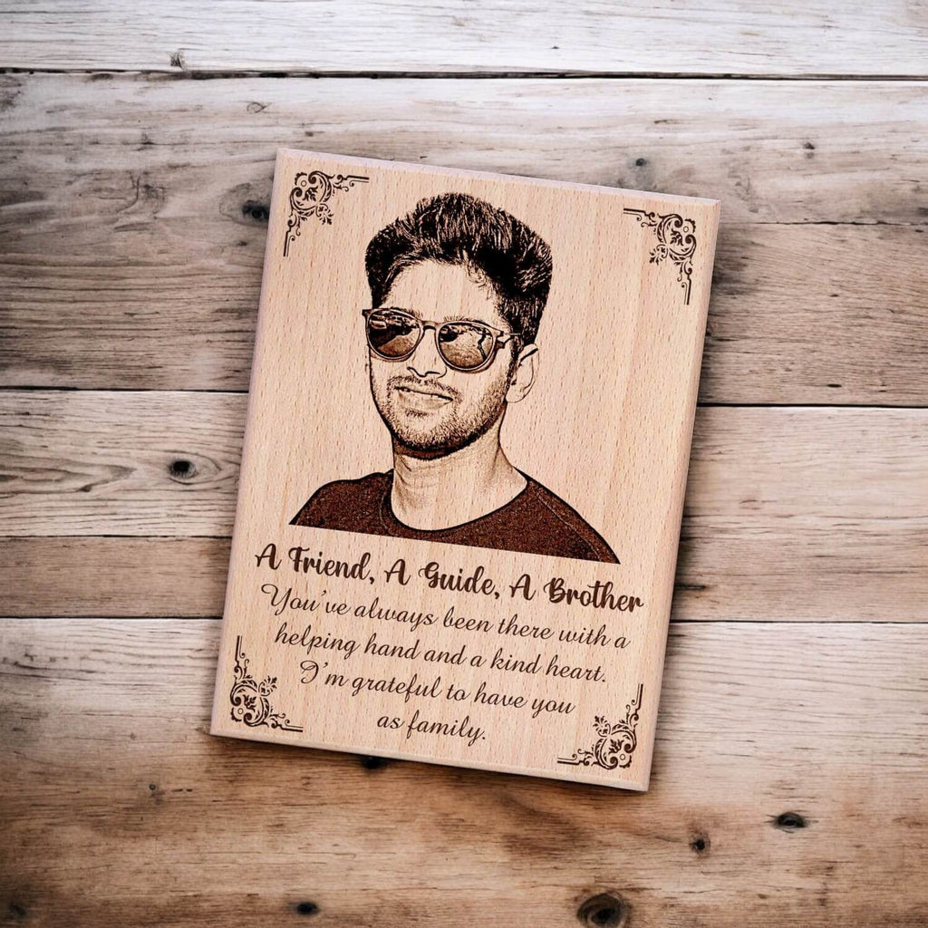 Personalized Engraved Wooden Photo Frame Gift For Brother In Law