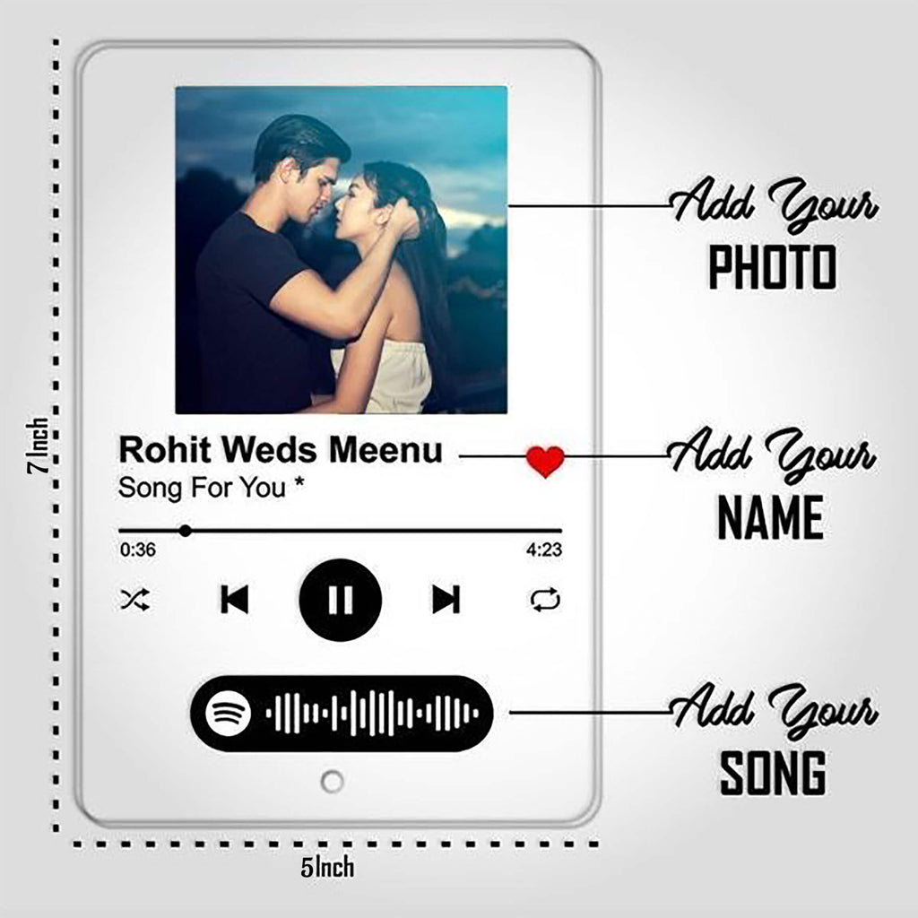 Personalized Acrylic Spotify Plaque With Photo And Scannable Code