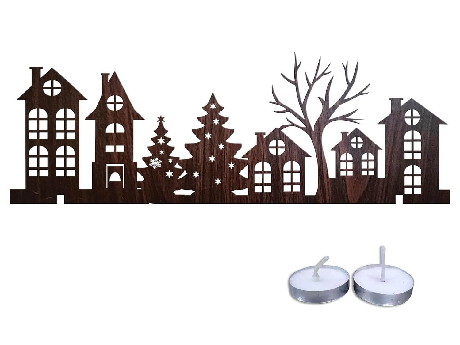 Christmas Decorations DIY Five Tower Shadow Light with Candle