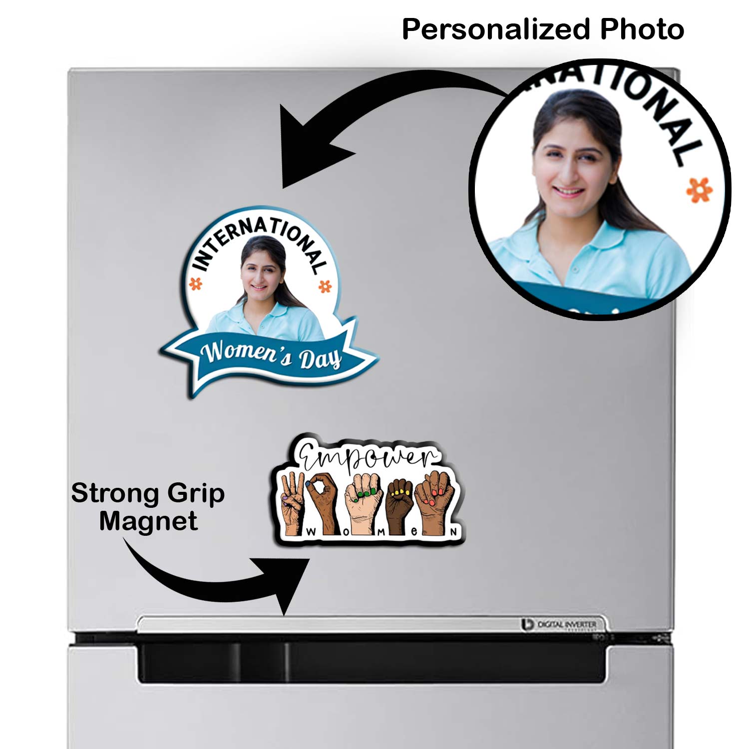 Personalized Women's Day Fridge Magnet Set of 2