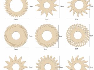 Round Christmas Snowflakes or Ornaments Unfinished Wooden DIY (Set of 45)