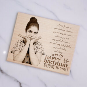 Personalized Wooden Birthday Plaque – 10×8 Inches Beech Wood