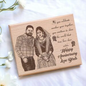 Personalized Wooden Engraved Photo Frame for Anniv...