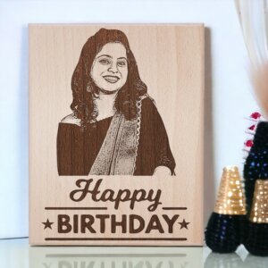 Personalized Wooden Engraved Birthday Frame With P...