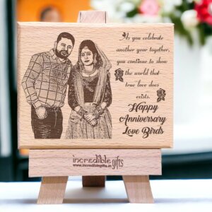 Personalized Wooden Engraved Photo Frame for Anniv...