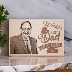 Unique World’s Best Dad Wooden Photo Frame Gift for Men (6×4 Inches)