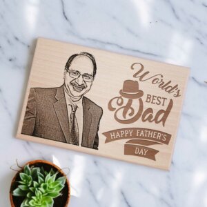 Unique World’s Best Dad Wooden Photo Frame Gift for Men (6×4 Inches)