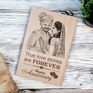 Personalized Anniversary Gifts For Couples – Custom Beech Wood Photo Frame