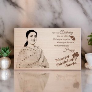 Personalized Engraved Wooden Photo Plaque Birthday...