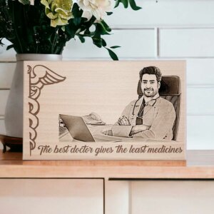 Wooden Customized Photo Plaque gift for doctor (7X4, Inches, Wood)