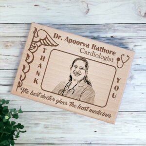 Personalized Photo Plaque Best Gift For A Doctor (7×5 inches, Wood)