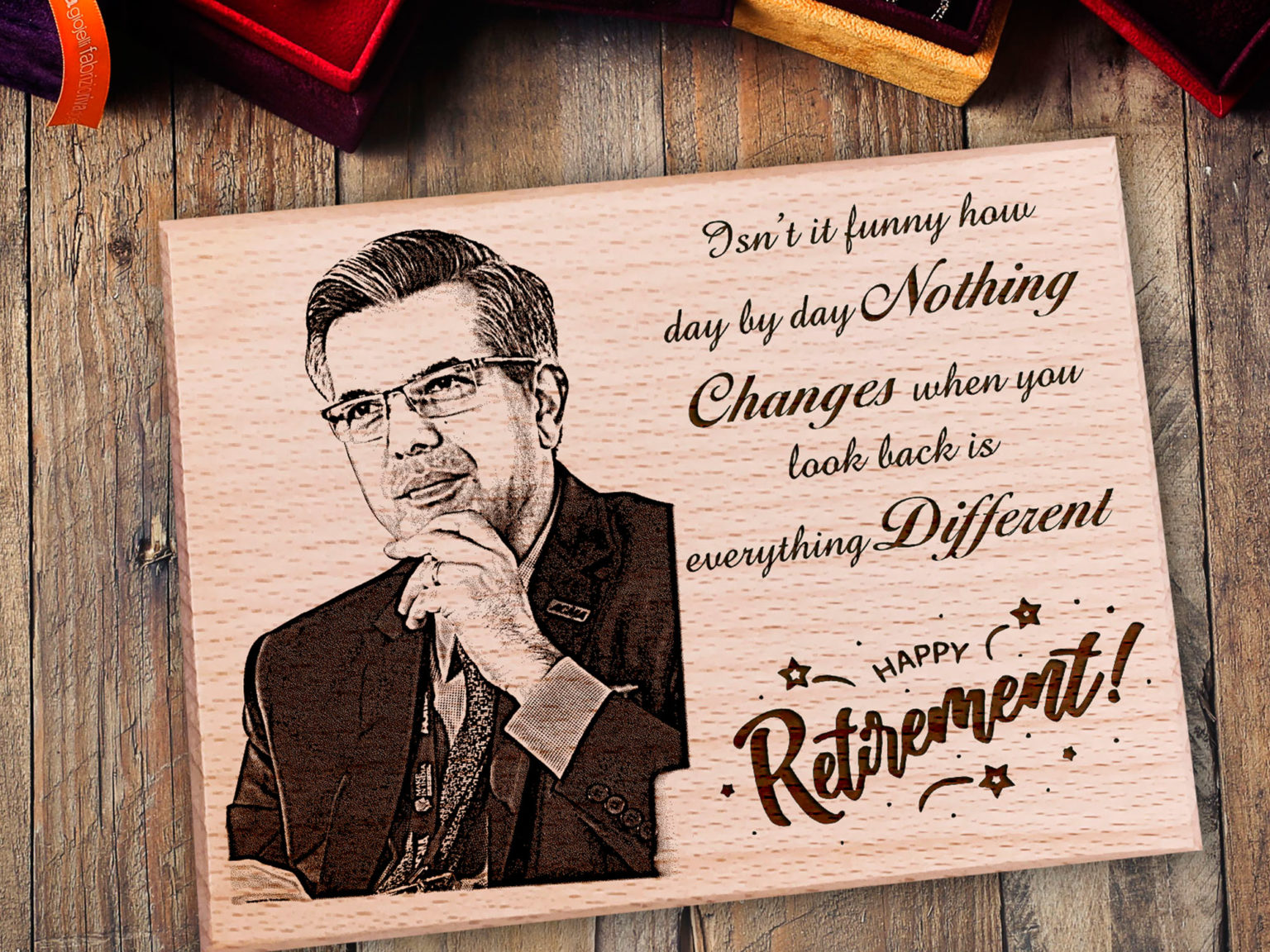 Personalized Engraved Retirement Gift for Dad (8×6 inches, Wood