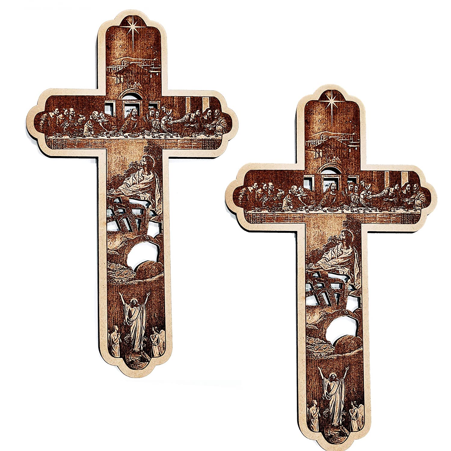 Wooden Cross Engraved Story On Wooden Cross Christian Statues