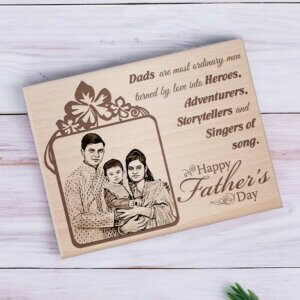 Unique Happy Father’s Day Engraved Wooden Photo Frame Gift for Dad (10×8 Inches)