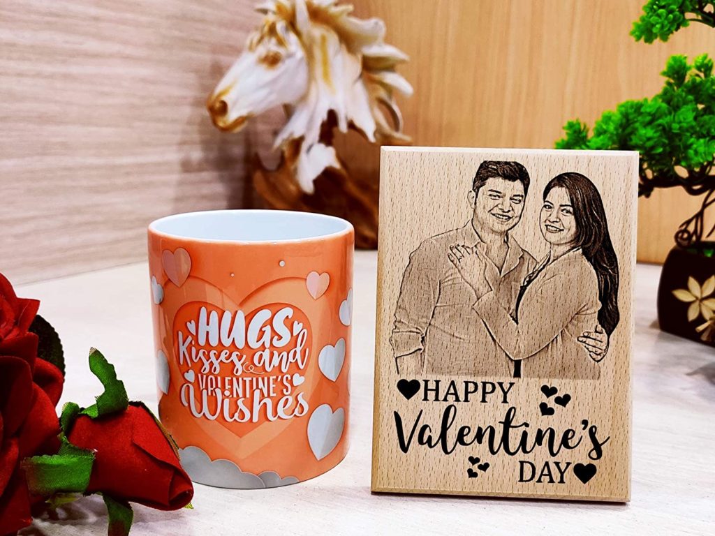 Valentine's day Combo Personalized Engraved Photo Frame with Mug Gift ...