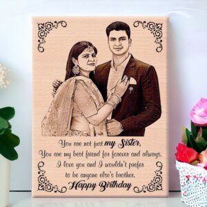 Customized Wooden Engraved Happy Birthday Sister P...