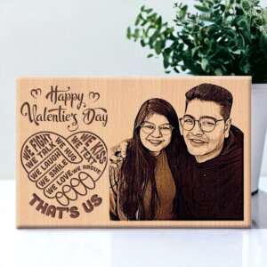 Personalized Wooden Engraved Photo Frame and Keych...